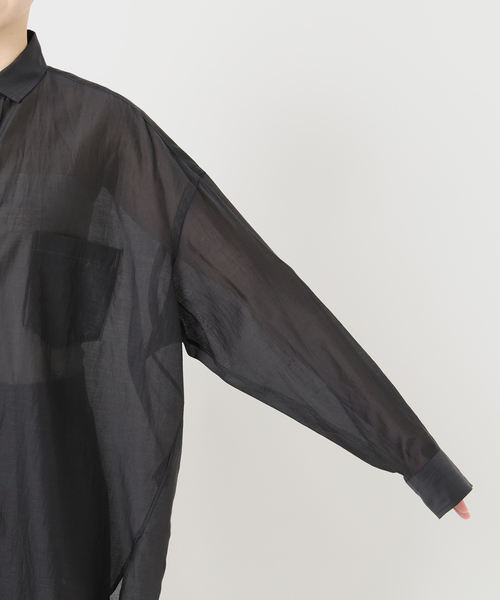 美品♪ティッカ TICCA バックフリルブラウス 黒 ソメロス生地 ブラック TICCA（ティッカ）レースフレンチシャツ（シャツ・ブラウス