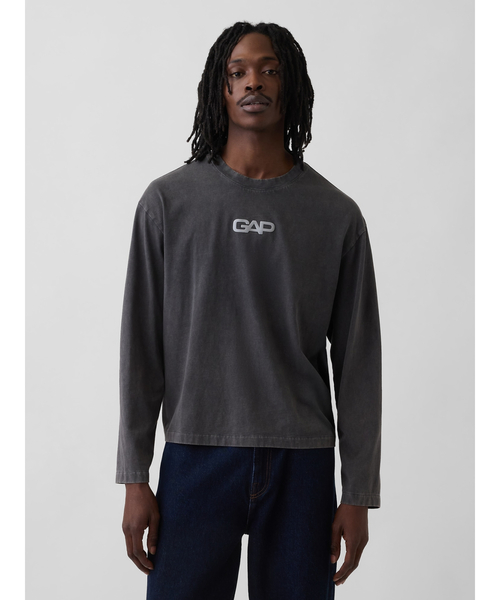 tシャツ リラックスフィット GAPロゴ クロップドTシャツ メンズ 