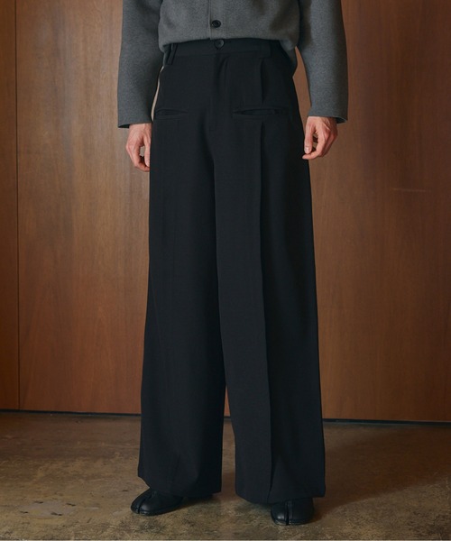 CIASENSE ワイドパンツ スラックス Front Pocket Tuck Slacks