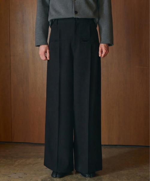CIASENSE ワイドパンツ スラックス Front Pocket Tuck Slacks