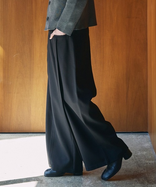 CIASENSE ワイドパンツ スラックス Front Pocket Tuck Slacks