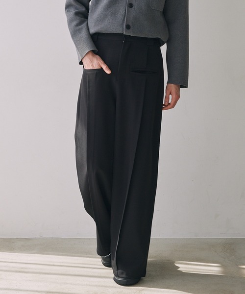 CIASENSE ワイドパンツ スラックス Front Pocket Tuck Slacks