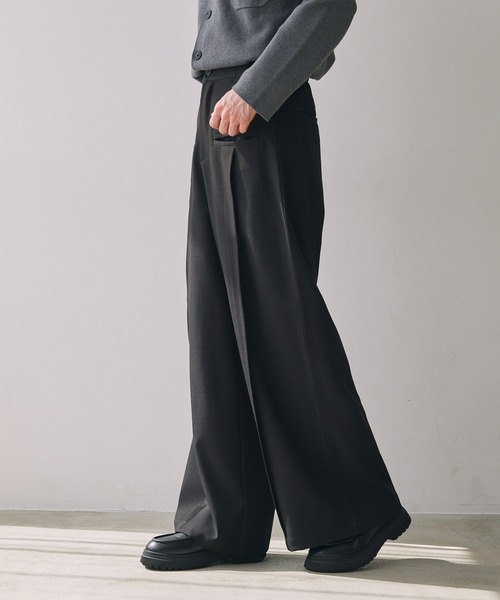 CIASENSE ワイドパンツ スラックス Front Pocket Tuck Slacks