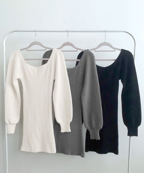 「Riff」 ニットワンピース FREE アイボリー レディース_画像2