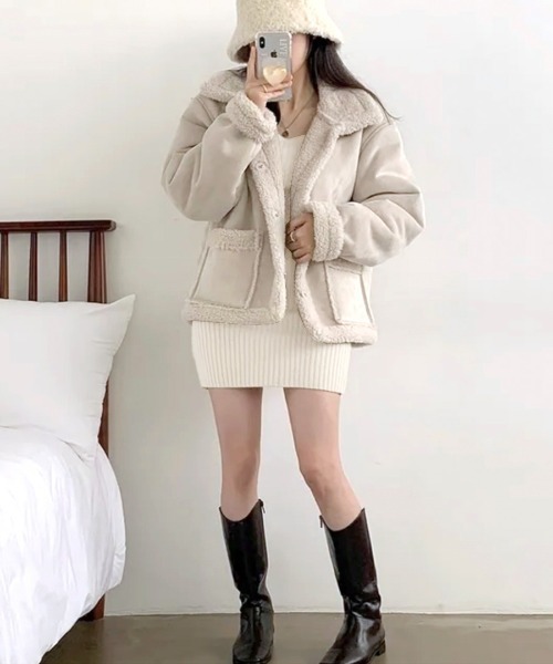 「Riff」 ニットワンピース FREE アイボリー レディース_画像7