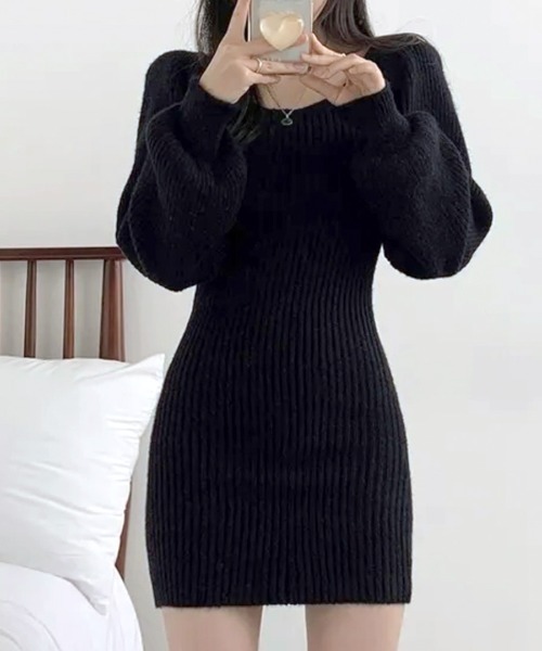 「Riff」 ニットワンピース FREE アイボリー レディース_画像8