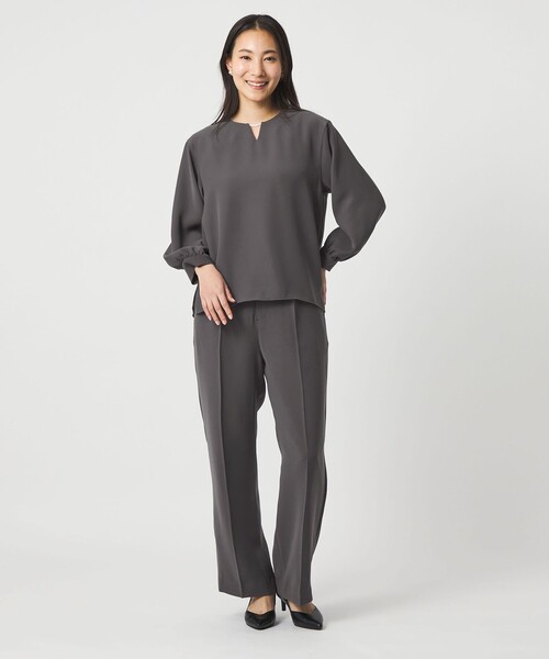 A DAY IN THE LIFE ブラウス シャツ ダブルクロス メタルパーツ 8分袖