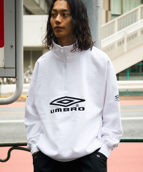 「UMBRO」 スウェットカットソー LARGE ホワイト メンズ