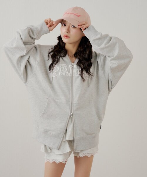 Chico（チコ） パーカー レースロゴルーズパーカー レディース