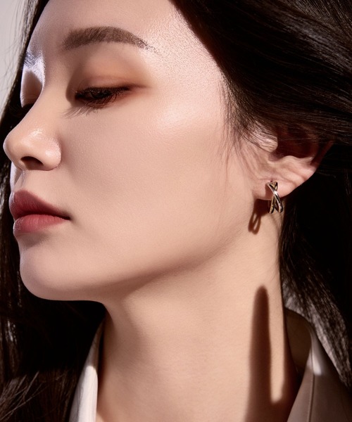 Lyvi アレルギー対応 ピアス バイカラー / Layered Arc Hoop Pierce