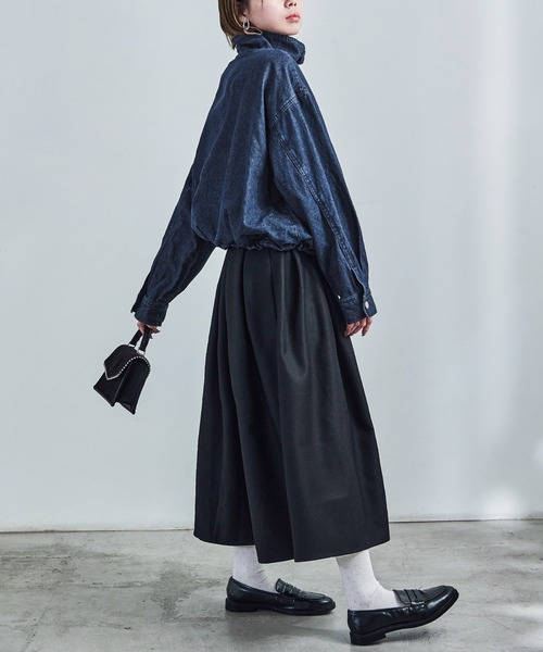 fashiru スタンドカラーデニムブルゾン　未着用 Fashion Letter（ファッションレター） デニムジャケット gジャン