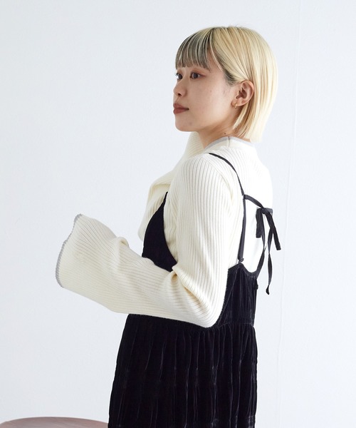 「w closet」 キャミソールワンピース FREE ブラック レディース_画像4