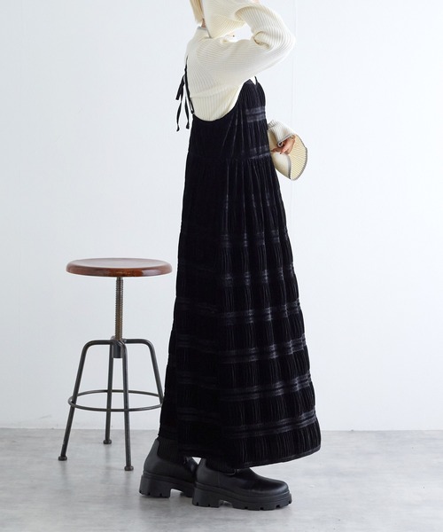 「w closet」 キャミソールワンピース FREE ブラック レディース_画像7