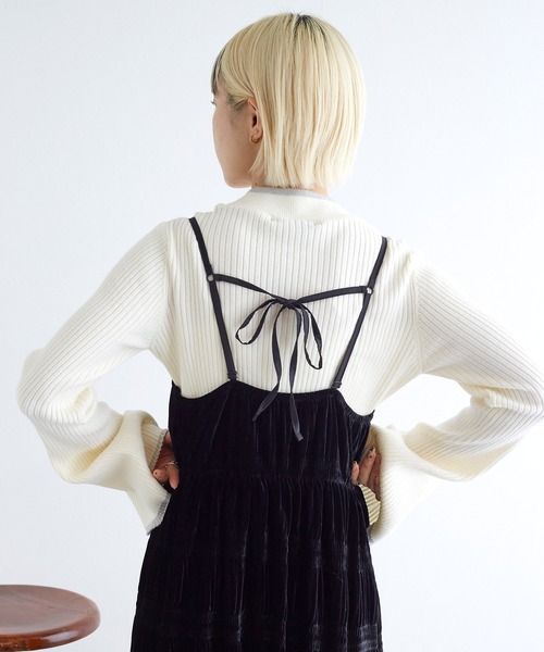 「w closet」 キャミソールワンピース FREE ブラック レディース_画像8