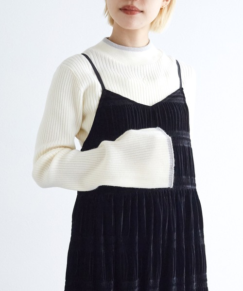 「w closet」 キャミソールワンピース FREE ブラック レディース_画像9