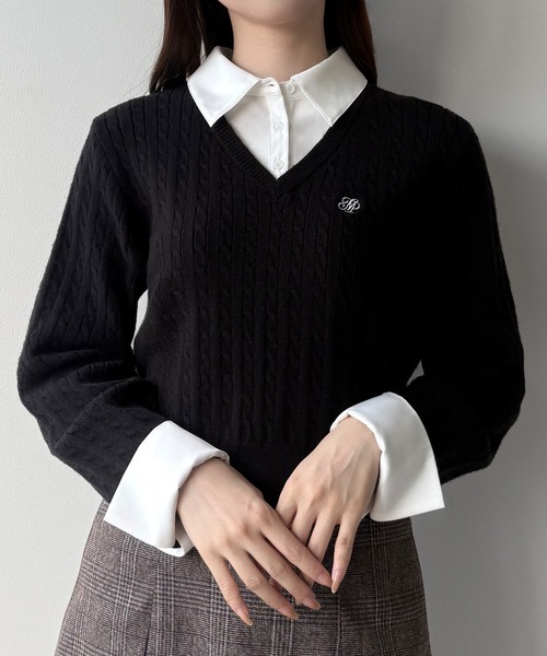 「mipiarl」 長袖ニット MEDIUM ブラック レディース_画像2