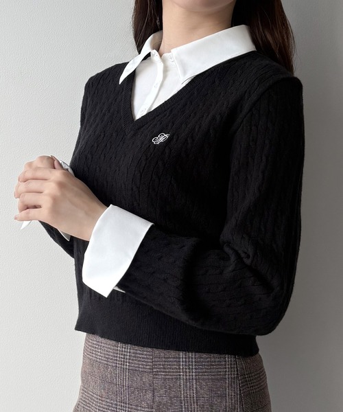 「mipiarl」 長袖ニット MEDIUM ブラック レディース_画像3