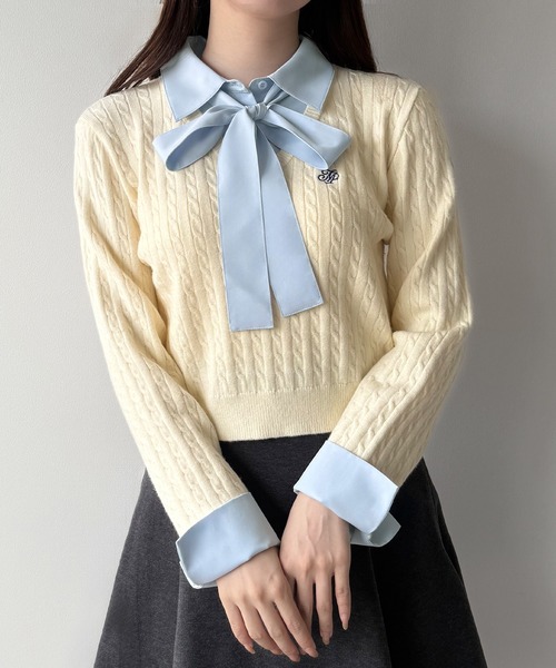 「mipiarl」 長袖ニット MEDIUM ブラック レディース_画像7