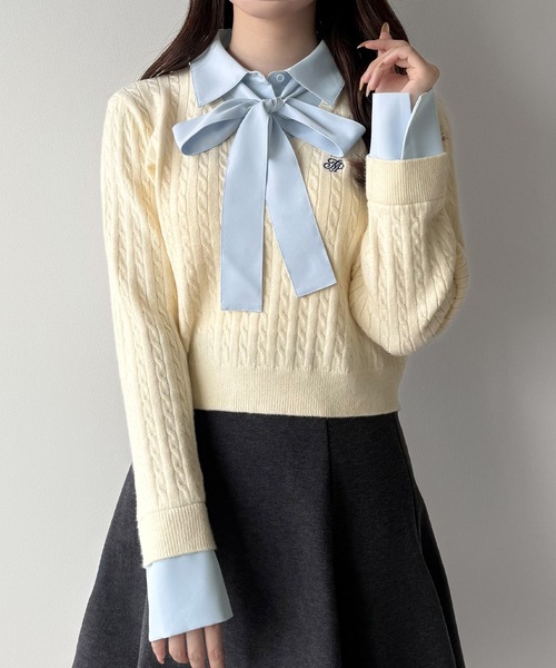 「mipiarl」 長袖ニット MEDIUM ブラック レディース_画像8
