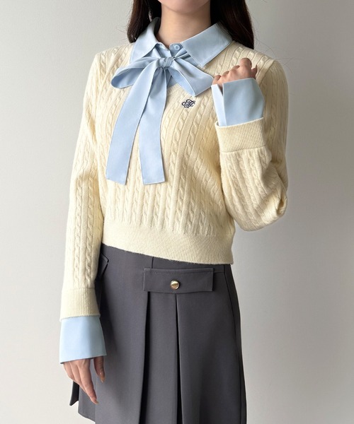 「mipiarl」 長袖ニット MEDIUM ブラック レディース_画像9