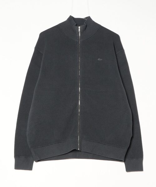 「LACOSTE」 ニットカーディガン M ダークグレー メンズ