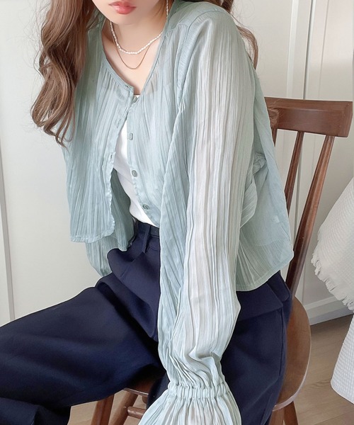 「classicalelf」 長袖ブラウス LARGE ブルー レディース_画像4