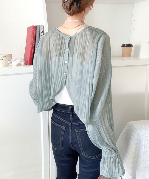 「classicalelf」 長袖ブラウス LARGE ブルー レディース_画像5