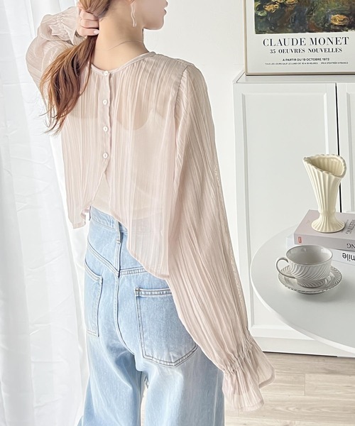 「classicalelf」 長袖ブラウス LARGE ブルー レディース_画像7