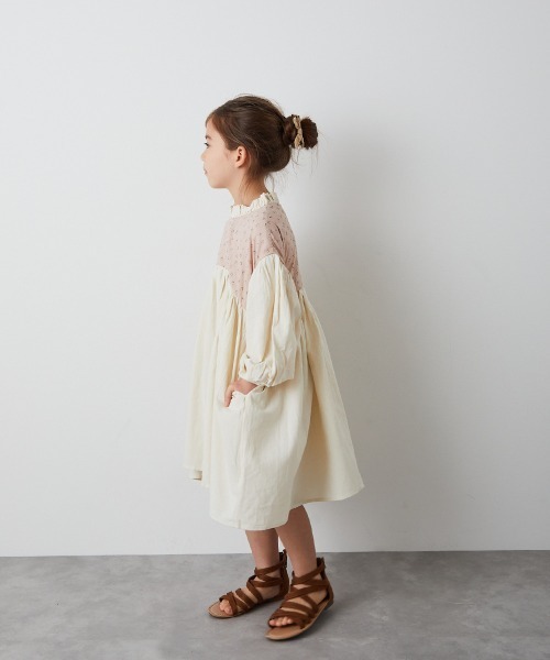 「riziere」 「KIDS」長袖ワンピース 110 ピンク キッズ_画像4