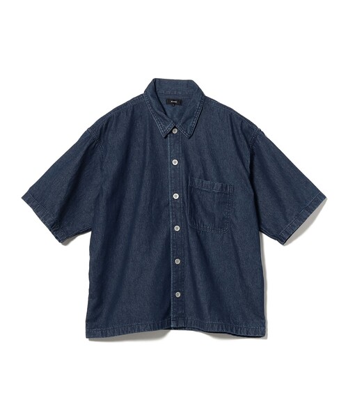 BEAMS（ビームス） シャツ 半袖 ショート デニム シャツ「ワイド 
