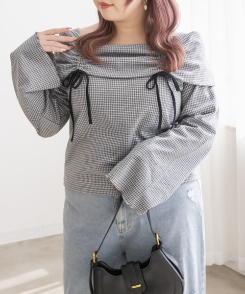 「CLETTE」 長袖カットソー 4L グレー レディース_画像2