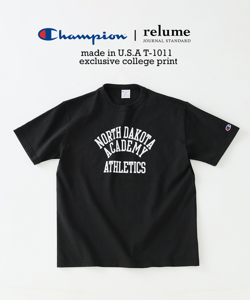 通販限定 受注生産チャンピオン企画Tシャツ(Mサイズ) Champion（チャンピオン） tシャツ 別注 T1011 カレッジプリント T