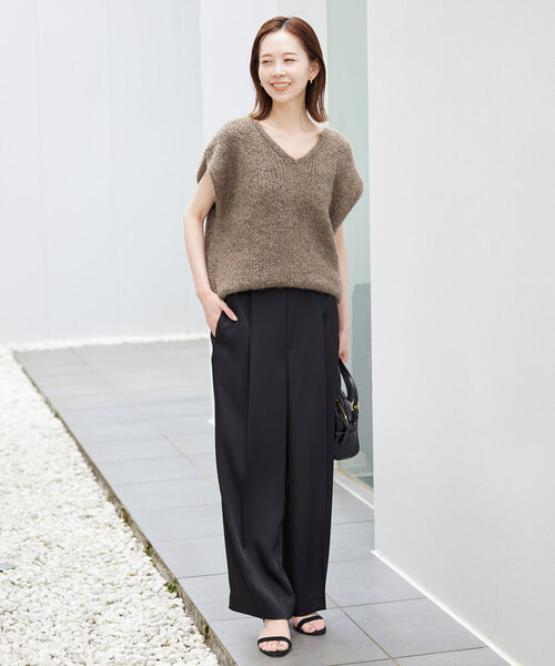 「TRICOTS JEAN MARC」 ノースリーブニット FREE ブラウン レディース_画像2