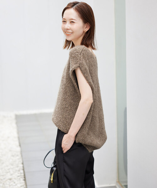 「TRICOTS JEAN MARC」 ノースリーブニット FREE ブラウン レディース_画像6