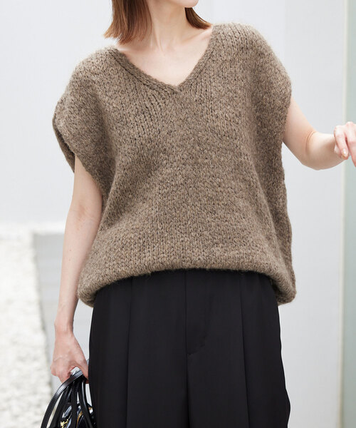 「TRICOTS JEAN MARC」 ノースリーブニット FREE ブラウン レディース_画像8