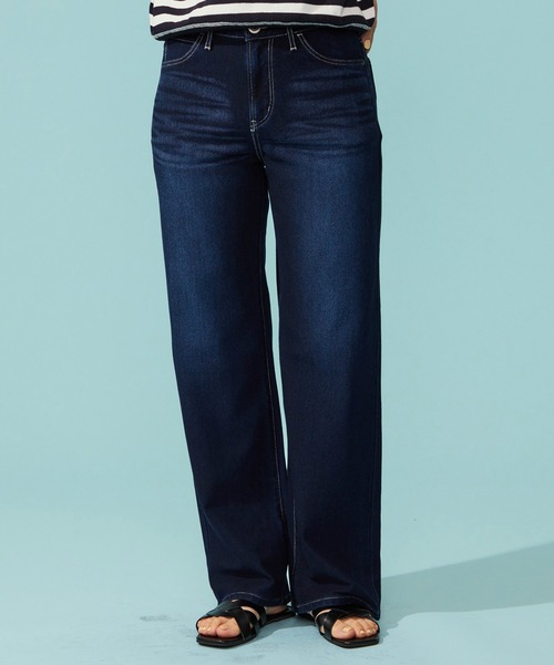 パンツ EDWIN LADIES ジャージーズ COOL ワイドデニムパンツ「涼」 レディースの画像