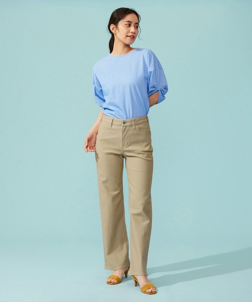 パンツ EDWIN LADIES ジャージーズ COOL ワイドデニムパンツ「涼」 レディースの画像