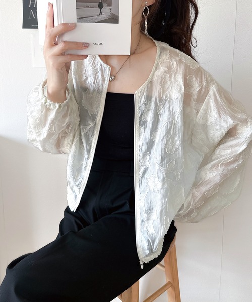 「classicalelf」 ブルゾン MEDIUM ブルーグレー レディース_画像2