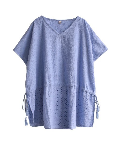 「e-zakkamania stores」 半袖ブラウス M ブルー レディース_画像6