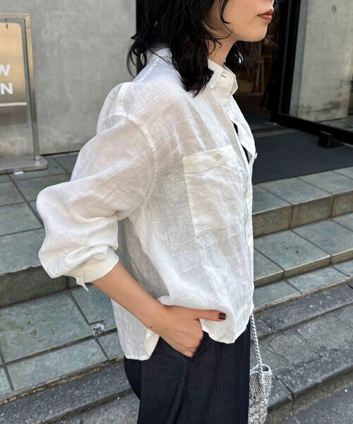 「fredy emue」 長袖シャツ 38 オフホワイト レディース_画像4
