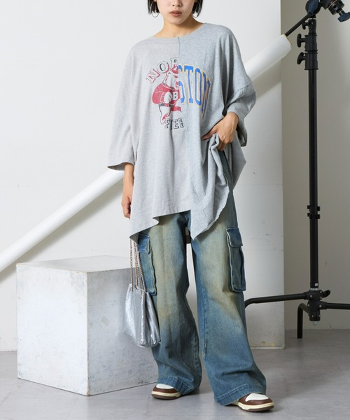 「etsinta」 半袖カットソー ONE SIZE グレー レディース_画像9