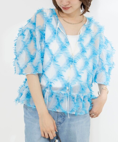 美品 ノーリーズ 2万円 チュールフラワージャケット ブラウス NOLLEY'S レディース 美品 ノーリーズ 2万円 チュールフラワージャケット