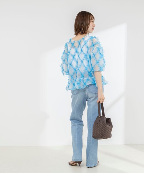 NOLLEY'S（ノーリーズ） ブラウス シャツ 半袖 ウォッシャブルバイアス