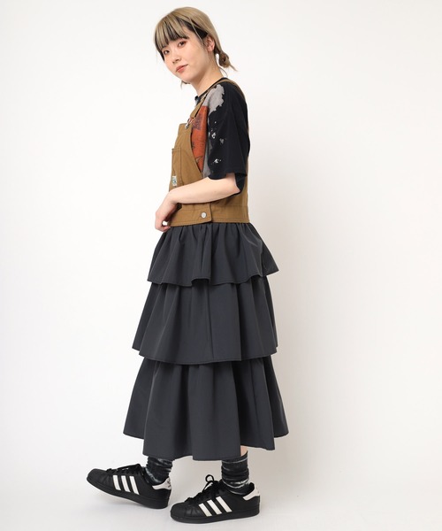 「RNA」 ドッキングワンピース MEDIUM ブラック×ブラック レディース_画像6