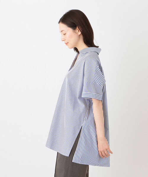 「Afternoon Tea」 半袖シャツ MEDIUM ブルー レディース_画像3