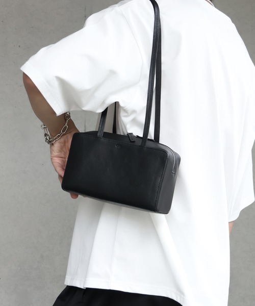 ハンドバッグ 「ONE./ワンドット」レザースクエア ミニボストンバッグ