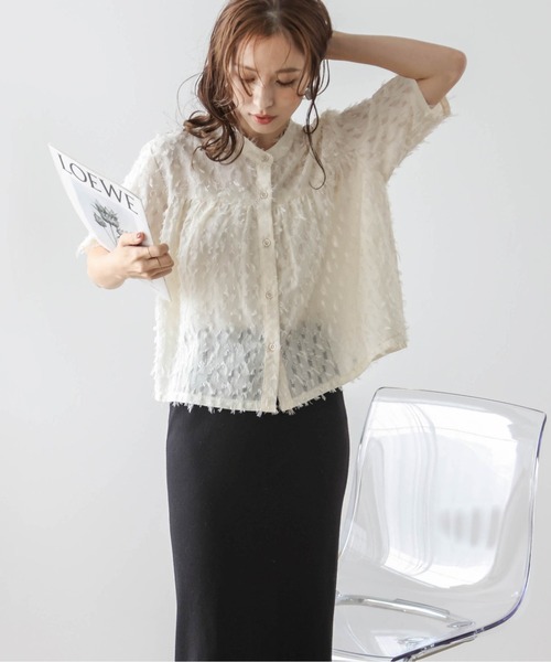 「SUGAR BISKET」 「la-genme」半袖ブラウス フリー アイボリー レディース_画像8