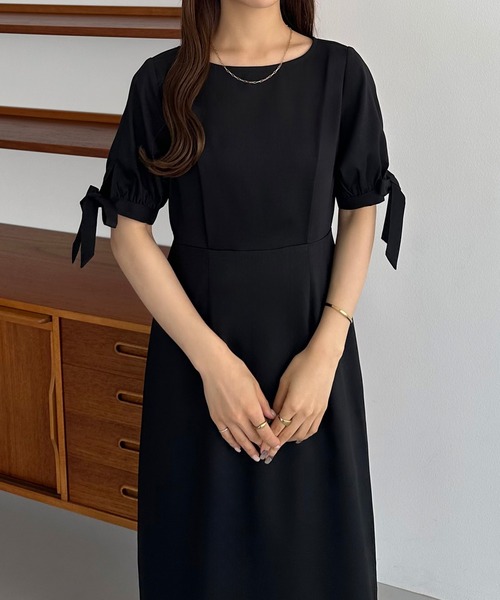 「callautia」 半袖ワンピース MEDIUM ブラック レディース_画像2
