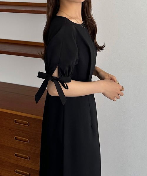 「callautia」 半袖ワンピース MEDIUM ブラック レディース_画像3