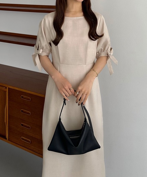 「callautia」 半袖ワンピース MEDIUM ブラック レディース_画像6
